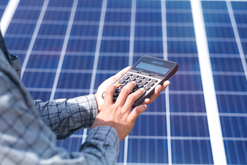 Solar panel cost calculation process