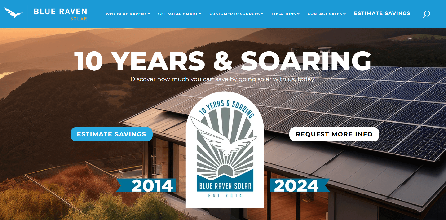 Blue Raven Solar homepage