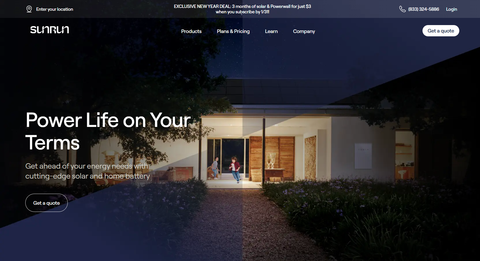 Sunrun homepage