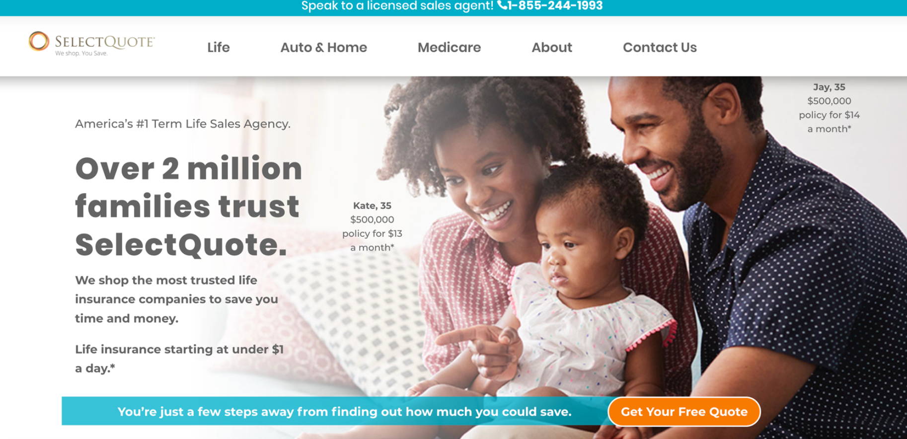 SelectQuote homepage
