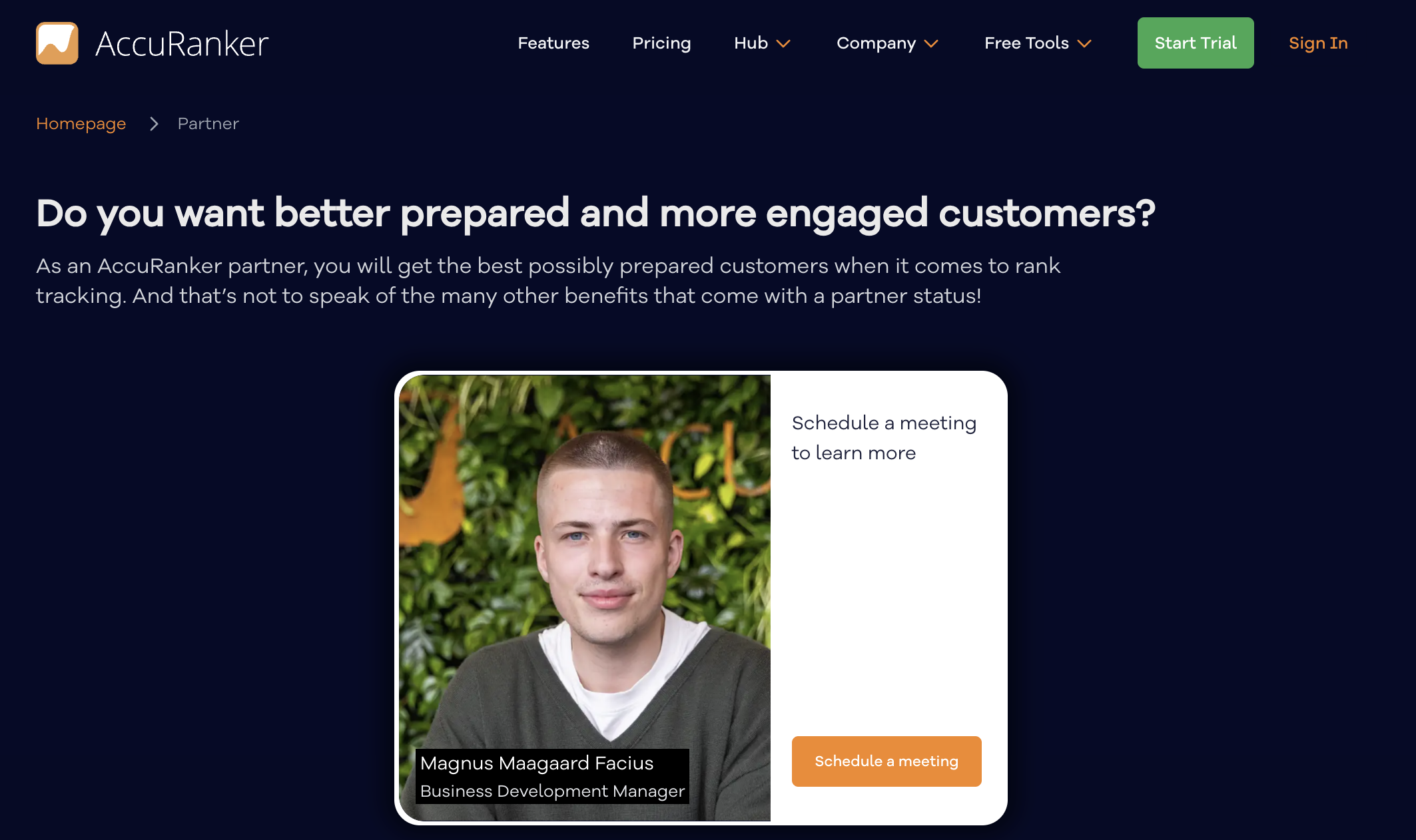 AccuRanker SEO affiliate marketing program page