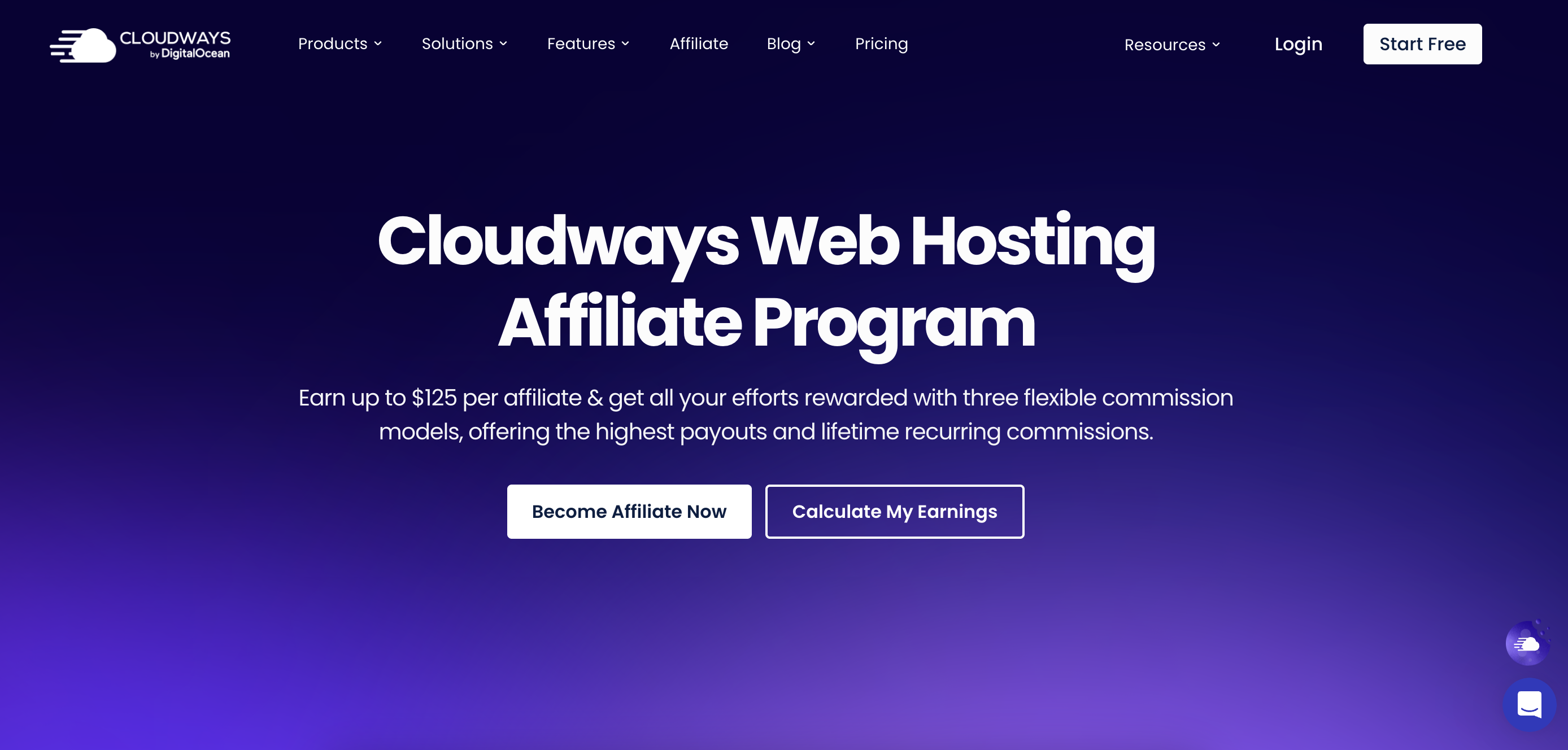 Cloudways SEO affiliate marketing program page