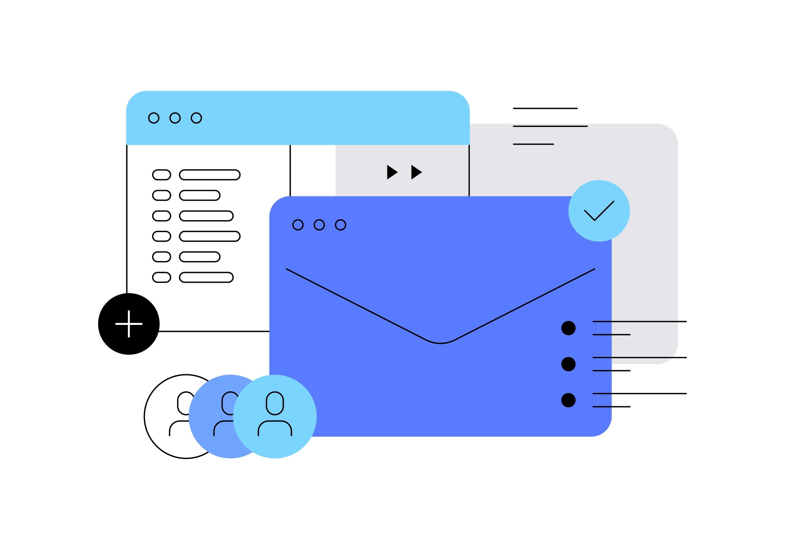 Visualizing the concept of personalizing emails for various customer groups