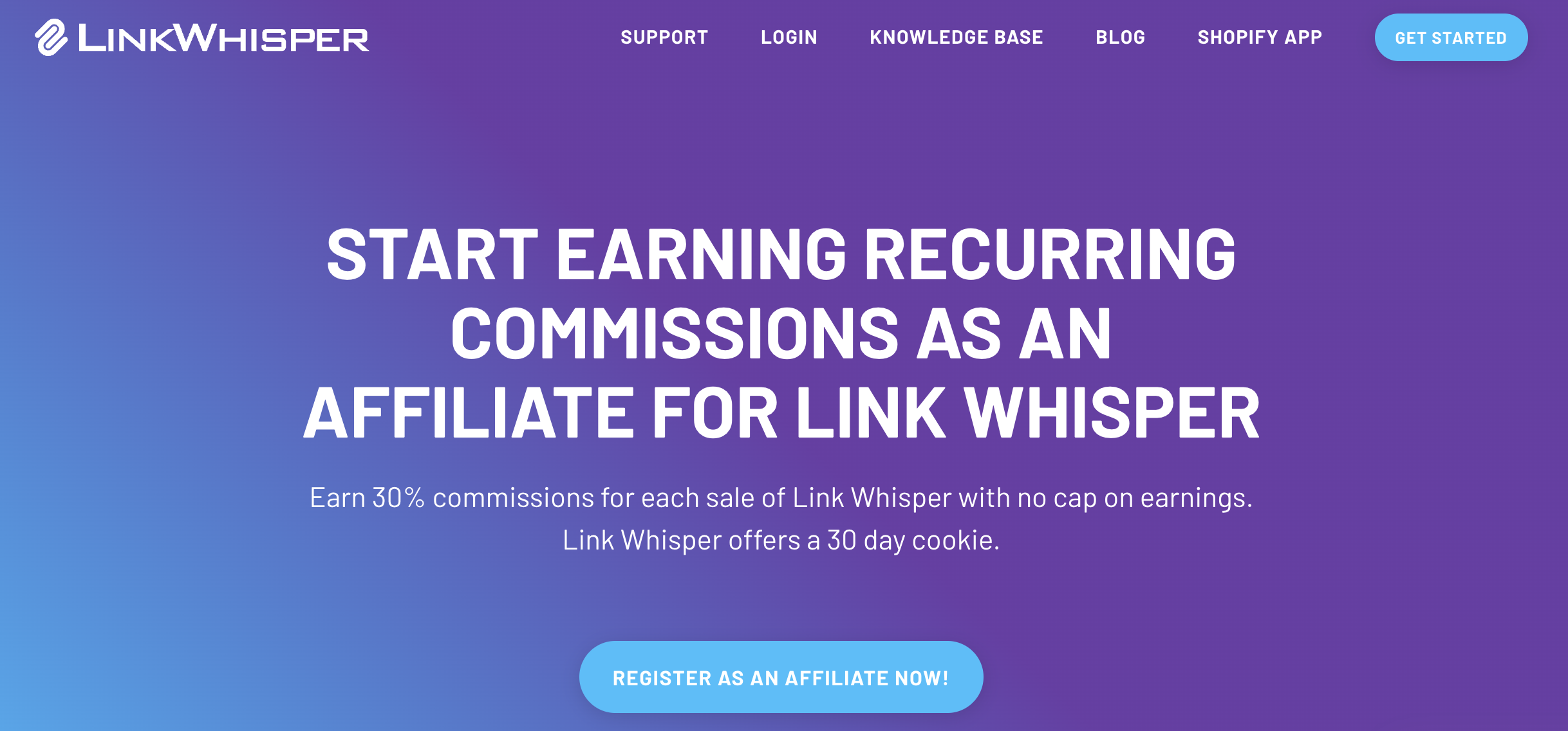LinkWhisper SEO affiliate marketing program page