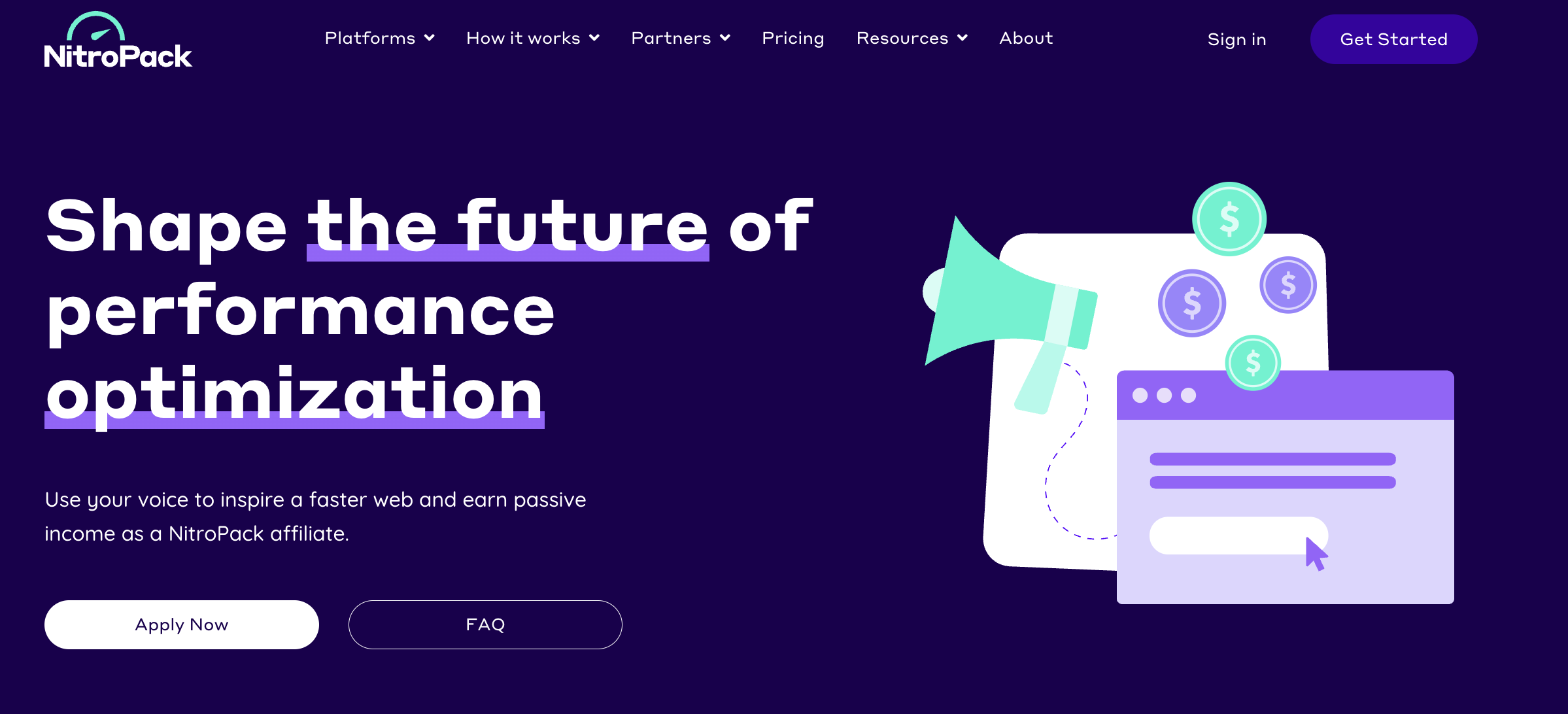 NitroPack SEO affiliate marketing program page
