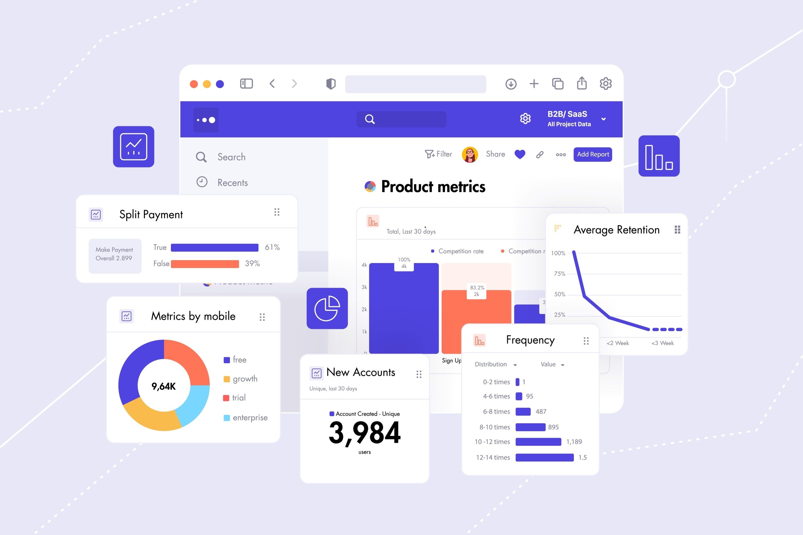 Visualizing an SEO analytics software dashboard