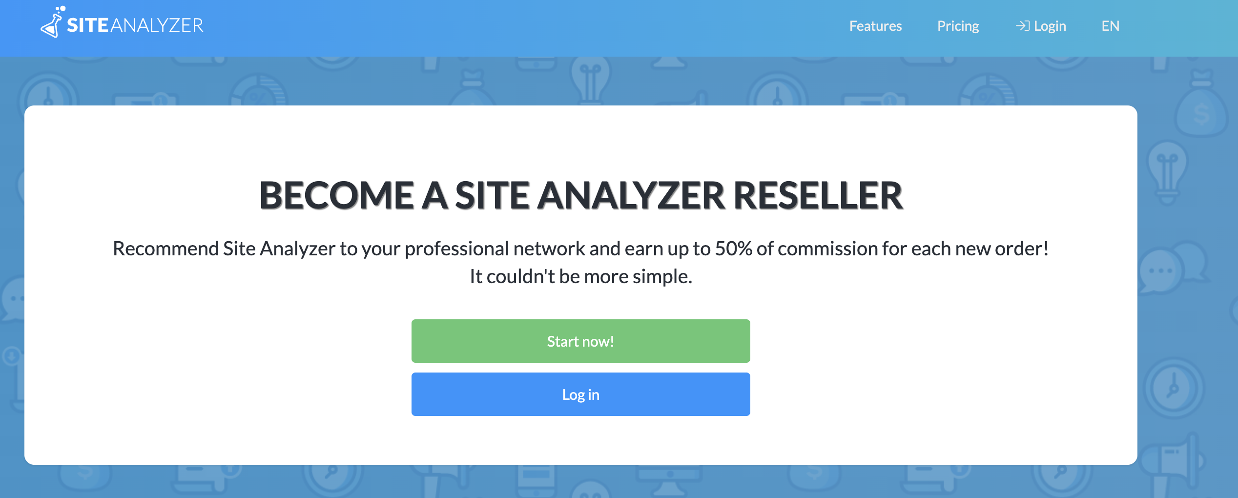 SiteAnalyzer SEO affiliate marketing program page