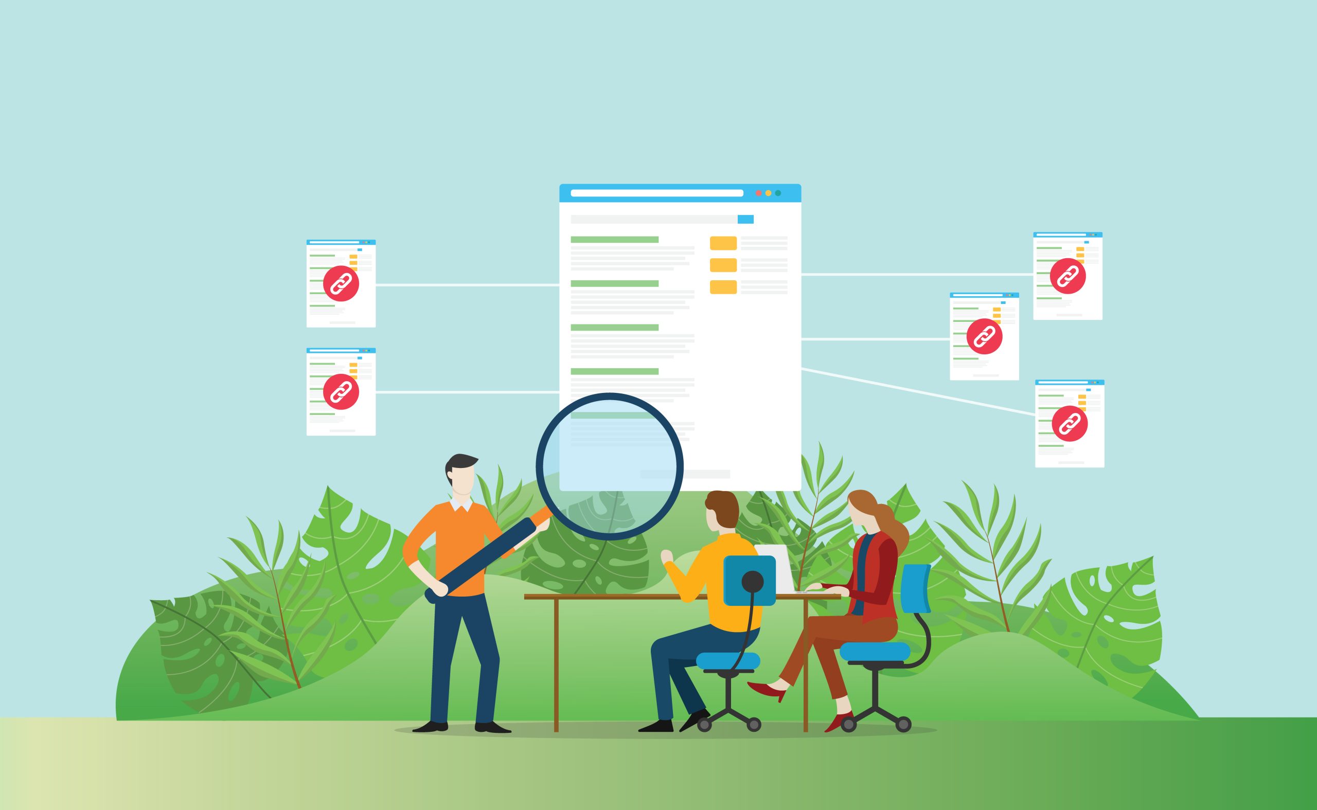 Visualizing the process of evaluating backlinks on a page