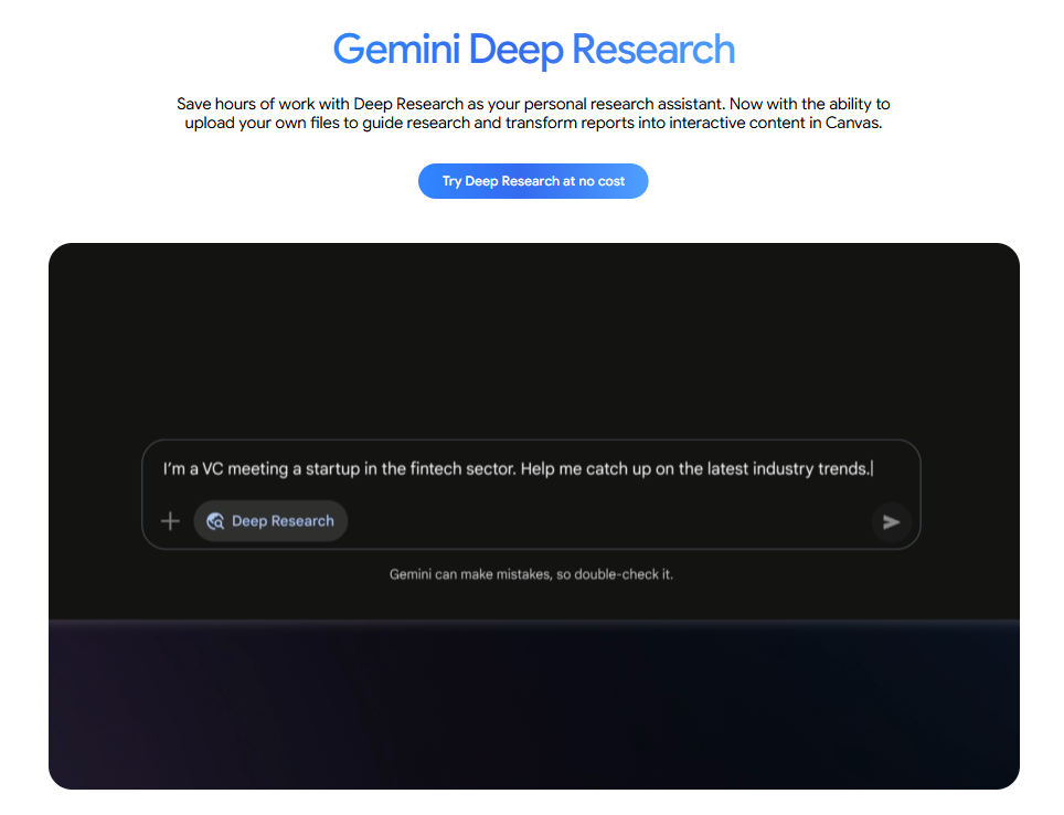 Gemini landing page that presents prompt window and offers you to try this LLM
