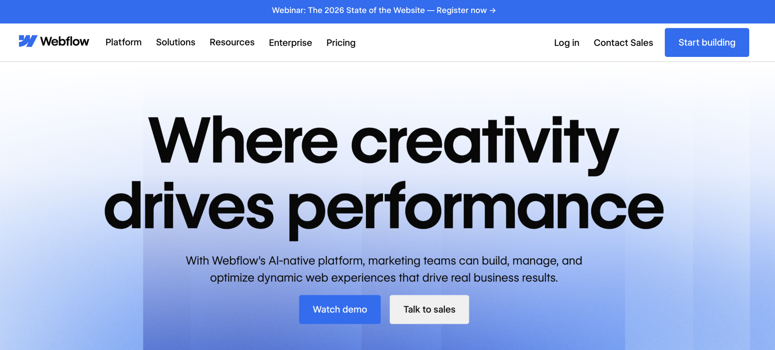 Webflow main page