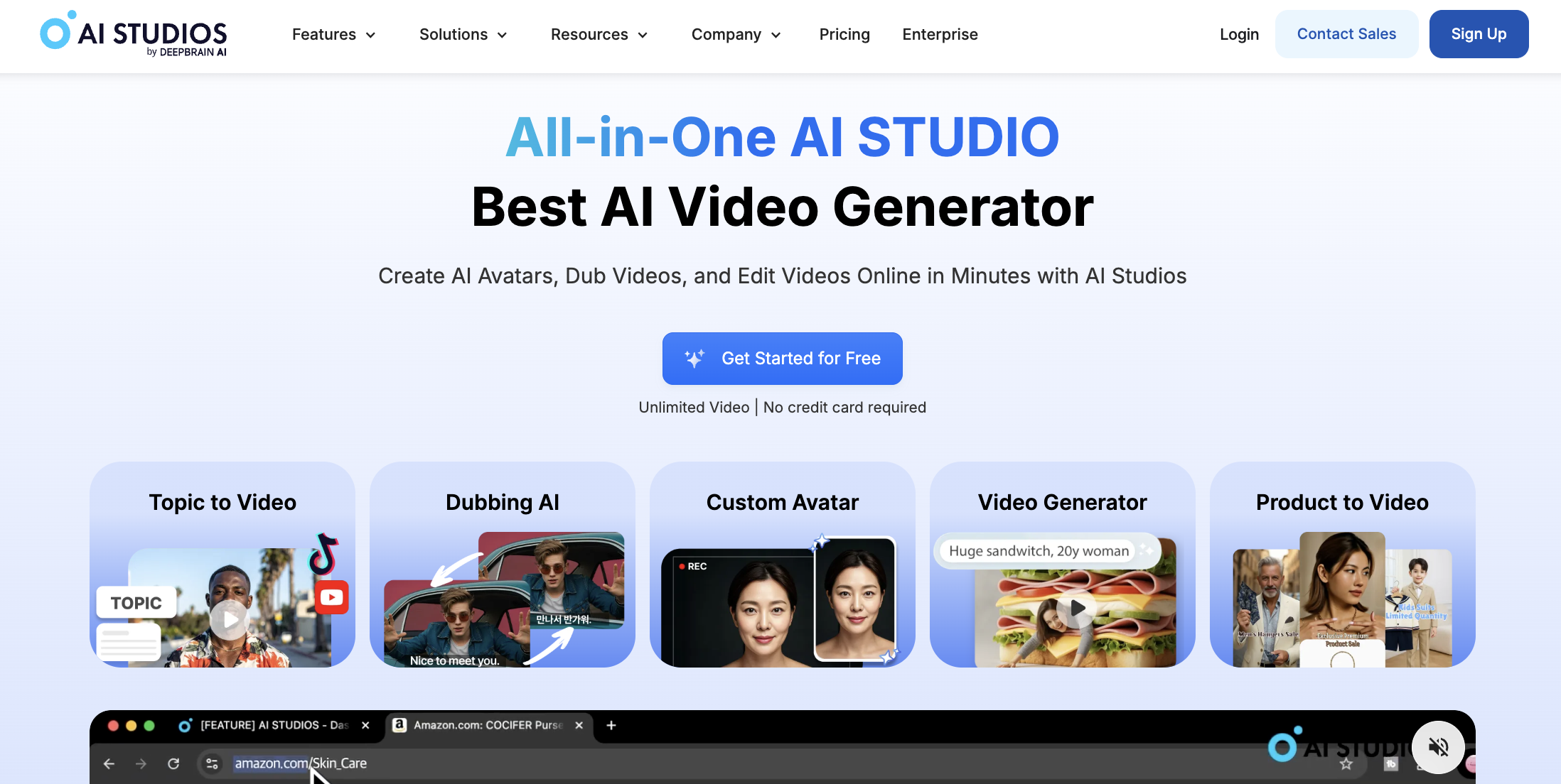 AI studios main page