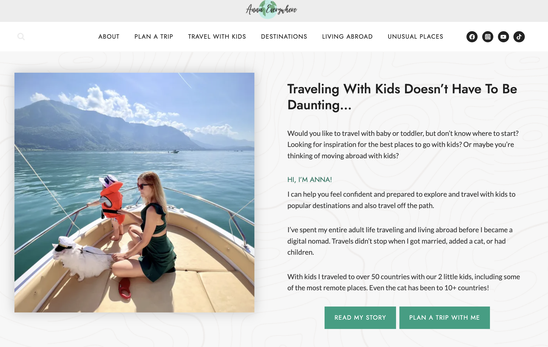 AnnaEverywhere website homepage