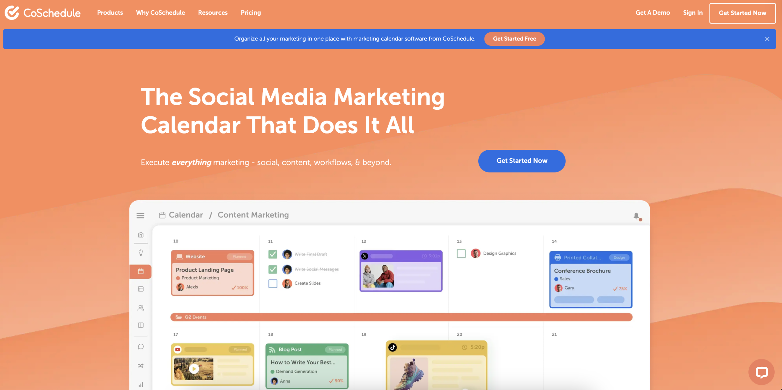 Coschedule main page
