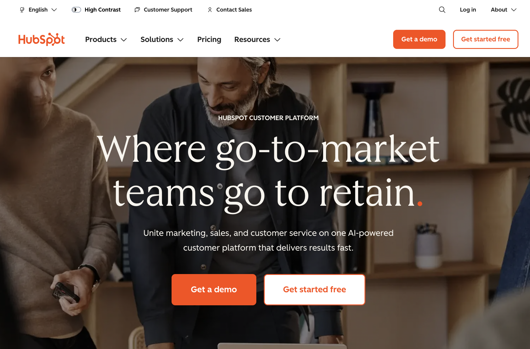 Hubspot main page