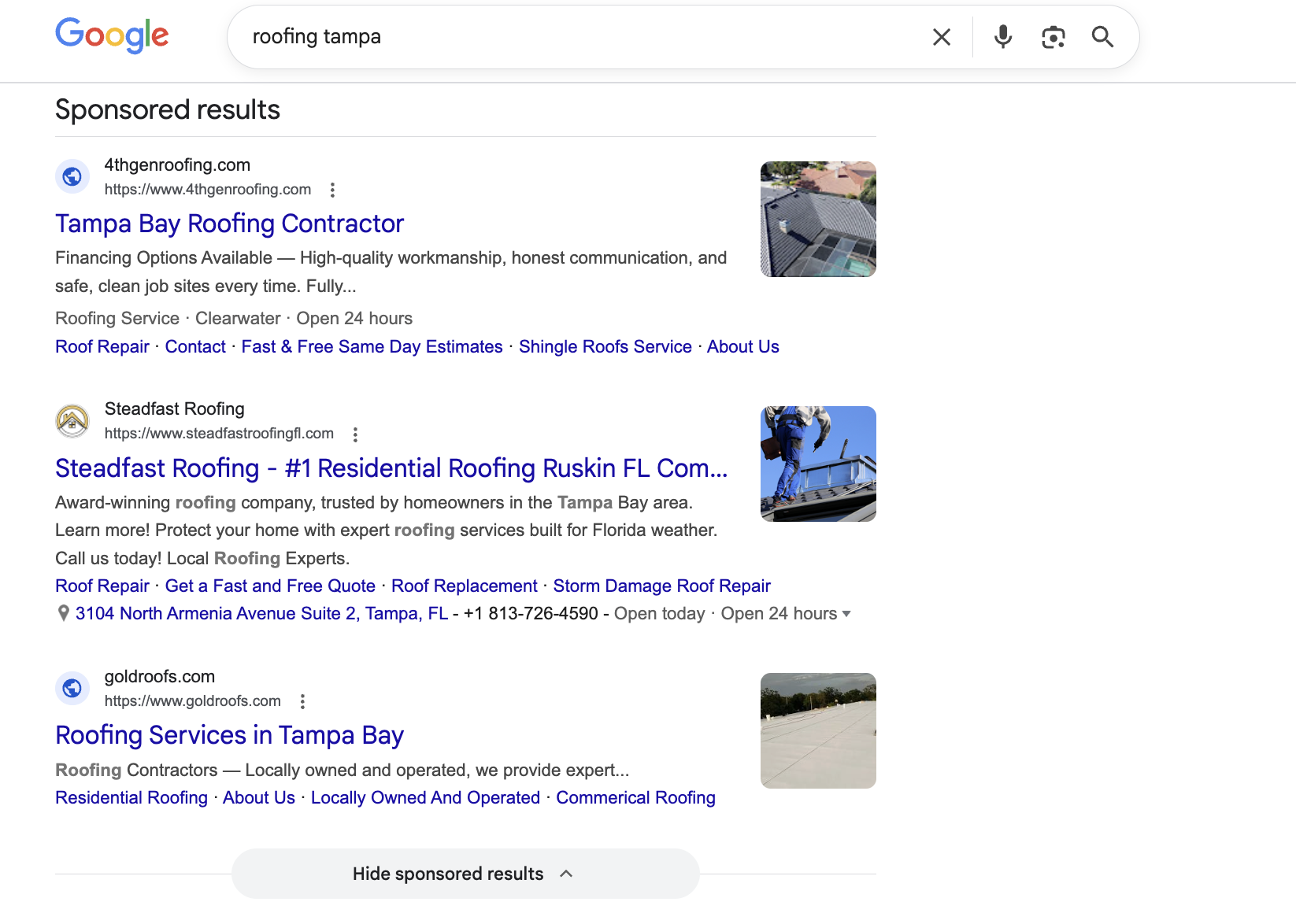 Google Search Ads example. displaying how it's possible to capitalize on search ads