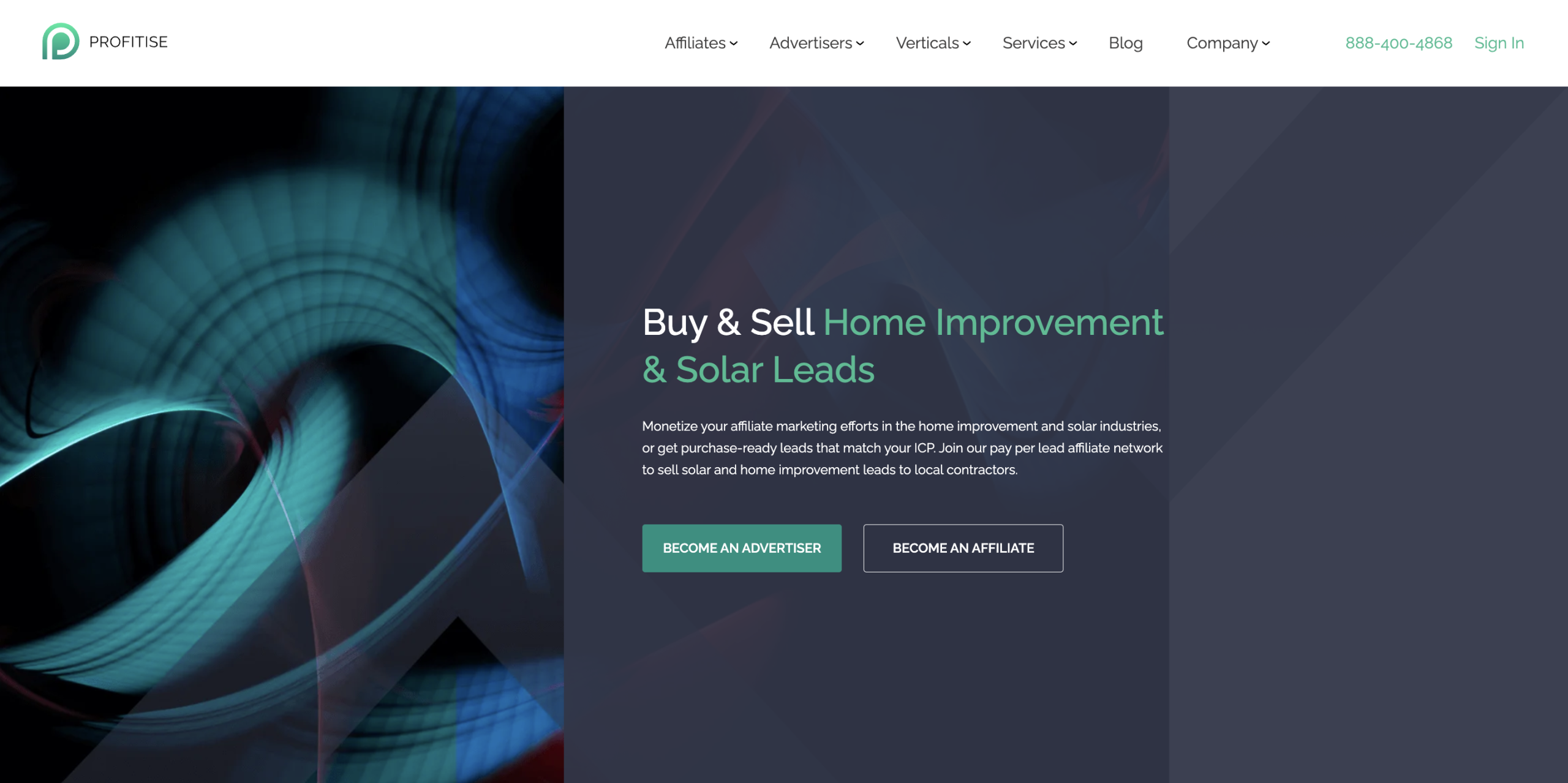 Profitise homepage